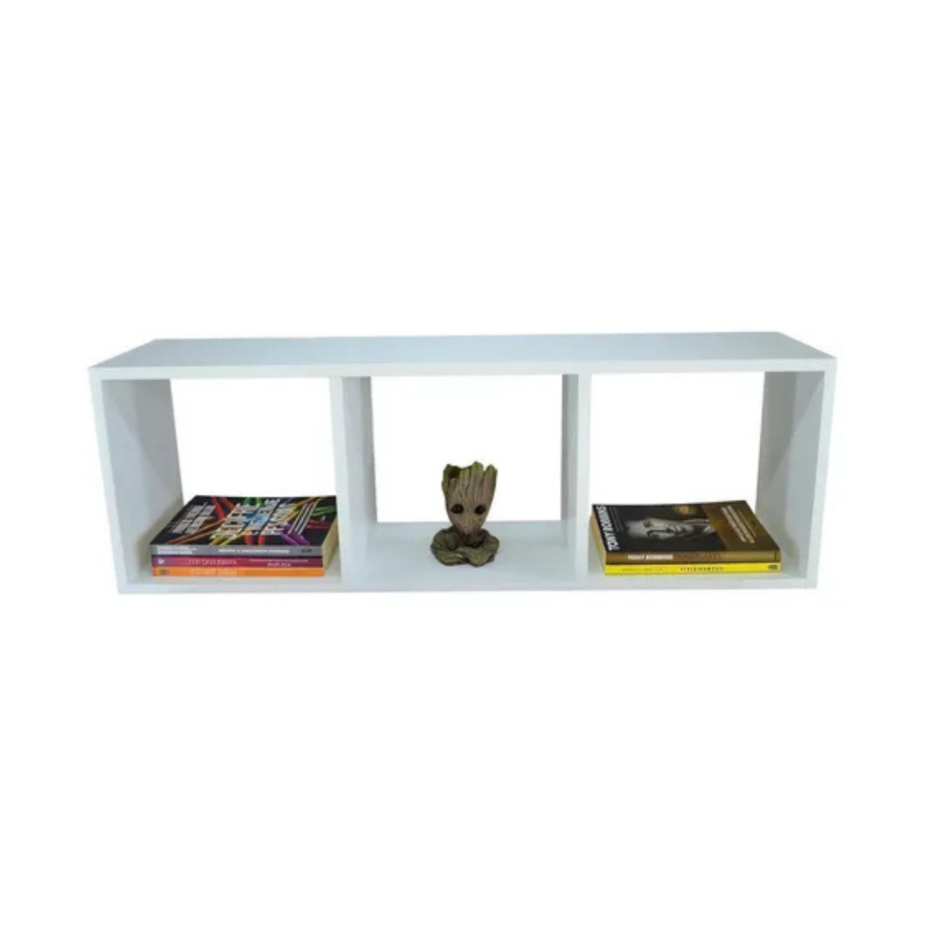 NICHO RETANGULAR COM 2 DIVISÓRIAS 100x30x20 CM 100% MDF DECORAÇÃO ...