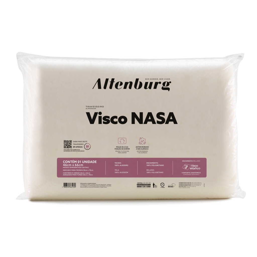 Travesseiro Altenburg Viscoelástico Nasa Marfim