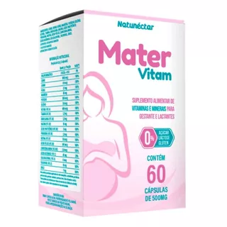 Mater Vitamina Para Gestante Materna 500mg 60 Cápsulas - Natunéctar em Oferta na Shopee