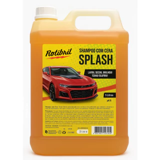 Shampoo com Cera de Carnaúba Automotivo Splash 5 litros - Exclusivo da Rotibril - Cera de Carnaúba em Oferta na Shopee