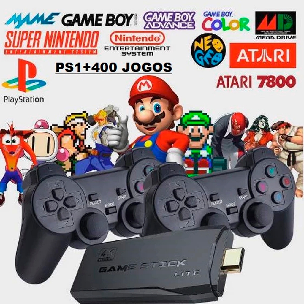 Game Stick M15 Pro 4k 64gb Com 2 Controles Se Fio +20mil Jogos - Envio ...