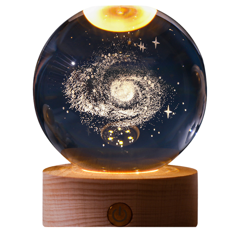 Luminária De Mesa Bola De Cristal Led Abajur Cristal