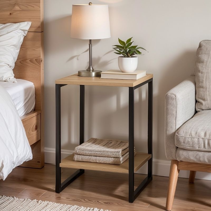 Mesa de Apoio Lateral Para Organização e Decoração Quarto Sala Escritório Estilo Industrial