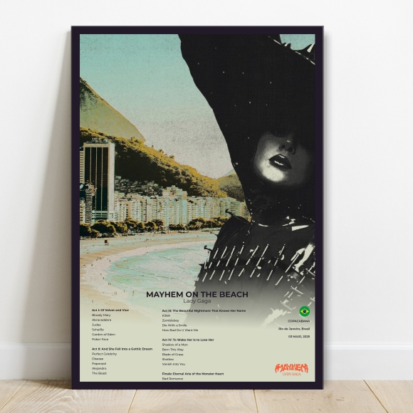 Quadro Placa MDF Poster Show Lady Gaga no Rio Copacabana | Shopee