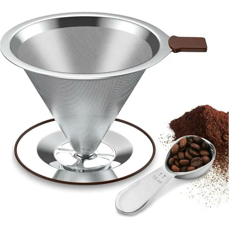 Filtro Coador de Café Inox 102 Grande Com Pegador em Silicone Peneira ...