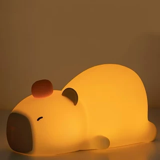 Luminaria De Mesa Capivara Bonito Silicone LED Dos Desenhos Animados Luz Da Noite USB Recarregável Noturna Abajur Fofo