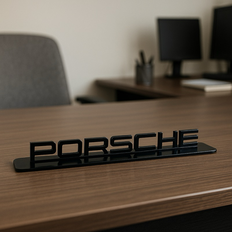 DECORAÇÃO DE MESA, AUDI, PORSCHE, FERRARI, F1, MERCEDES BENZ, AMG, SVR, BMW EM ACM - 25cm x 4cm