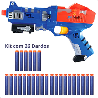 Kit Pistola Lançador de Dardos Com 26 Dardos de Espuma