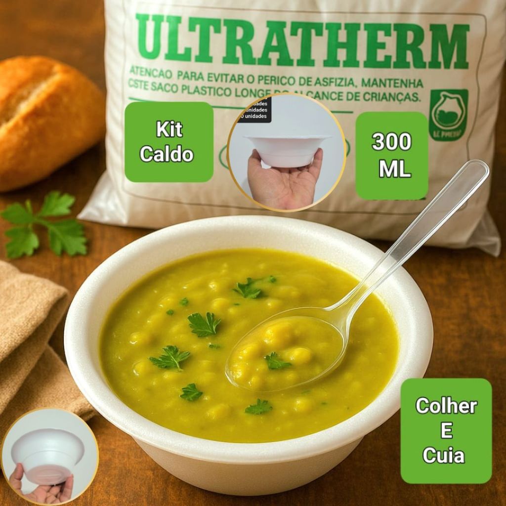 Kit Para Caldo 300ml Pote Descartável Cuia Térmica Pote de Isopor ...