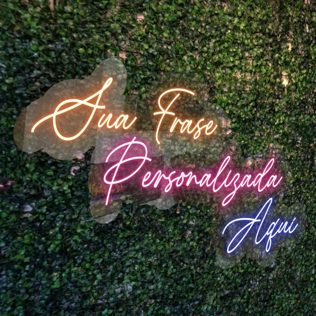 Painel Letreiro Luminoso Led Neon Decorativo Personalizado 10 letras ...