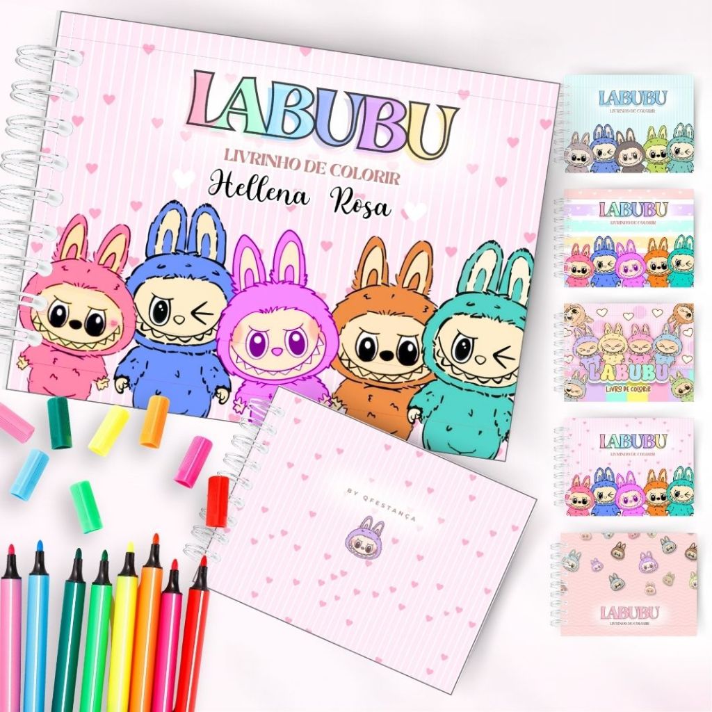 Livro de Colorir Personagens LABUBU Exclusivos par Pintar Capa Dura ...