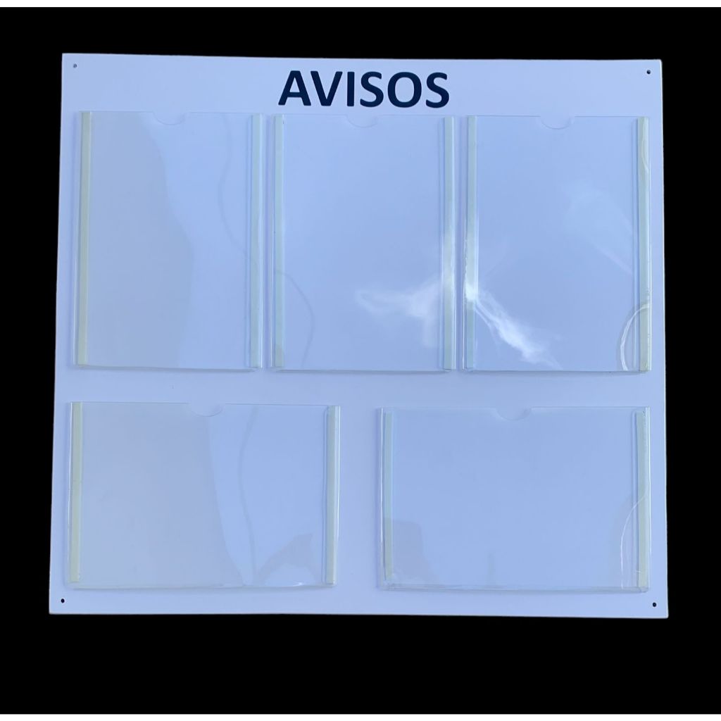 Quadro de Avisos com 5 Calhas A4