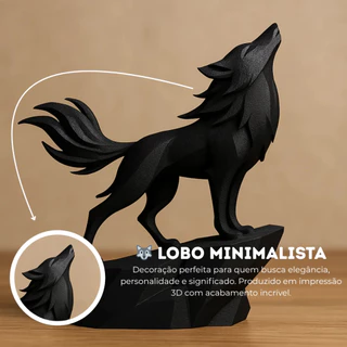 🐺✨ Escultura Lobo Minimalista – Decoração - Estatua Moderna, Forte e Elegante