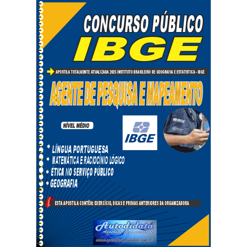 Apostila impressa concurso do IBGE 2025 – Agente de Pesquisa e ...