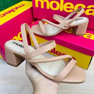 Sandália Salto Feminina Moleca Casual Confortável Lançamento em Oferta na Shopee