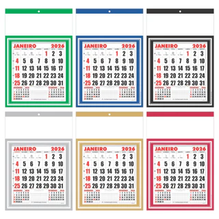 100 Calendários De Parede 18x26 Faça Você Mesmo Folhinha Comercial Várias Cores 2026 Com Bloco 12 Meses