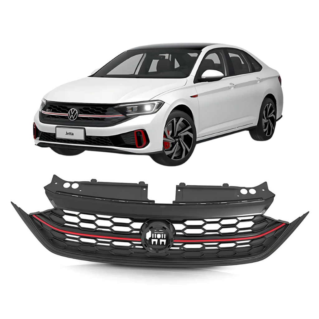 Grade Volkswagen Jetta GLI 2023 a 2025 Com Friso Vermelho | Shopee Brasil