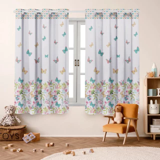 Cortina Blackout ENCANTOS E CORES 2,00X1,40 (Decoração, Infantil, Quarto, Corta Luz, Escola, Janela)