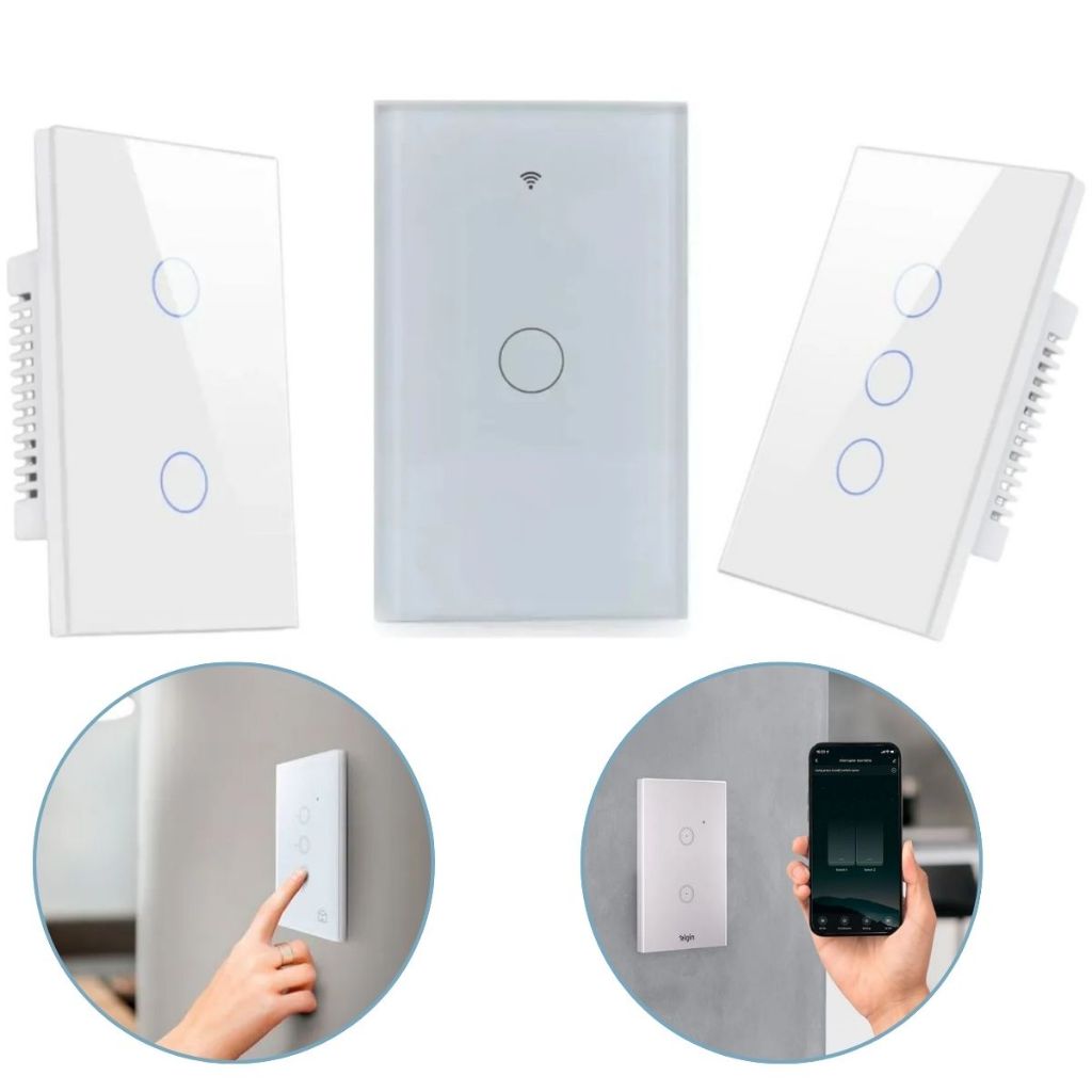 Interruptor Inteligente Wifi Botões Teclas Touch Tuya Smart Life Alexa Google