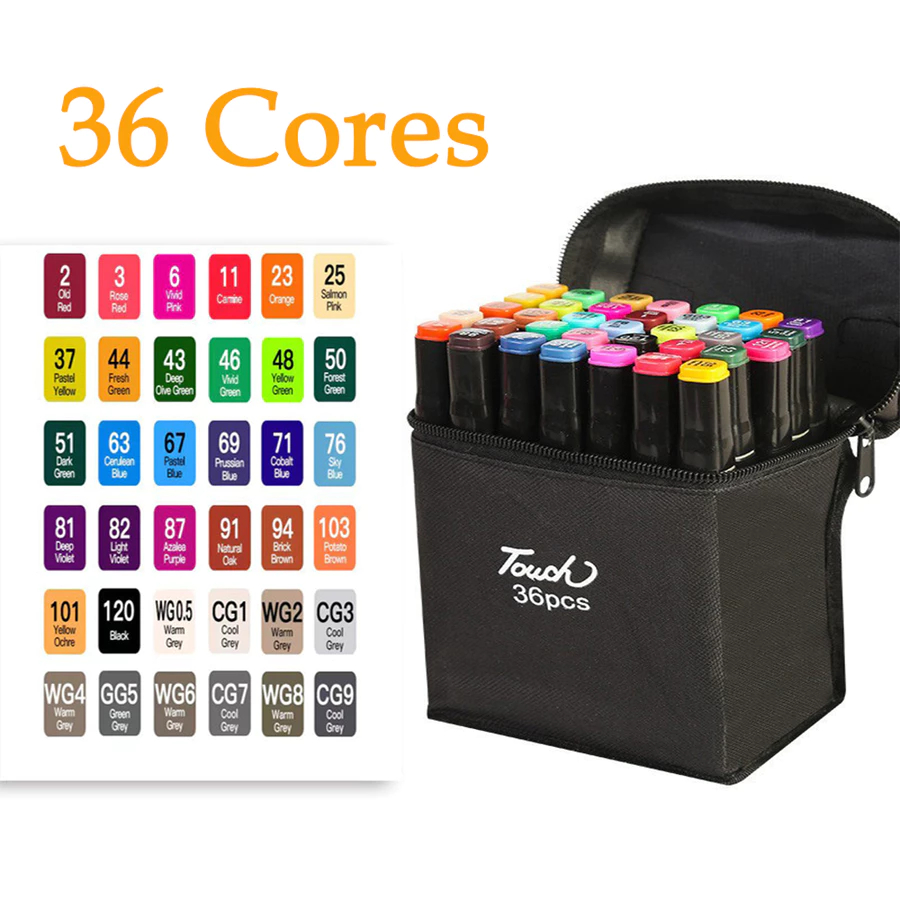 Caneta Bobbie good 36 Cores Marcadores Caneta Dupla Esboço Escrita ...