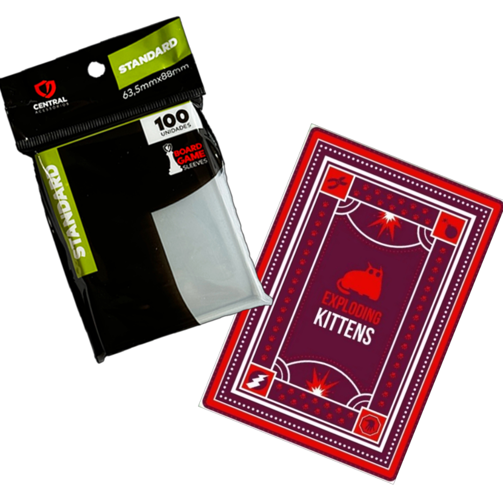 Protetor de Cartas 100 Sleeves 63,5x88mm Exploding Kittens Todas Verses |  Shopee Brasil