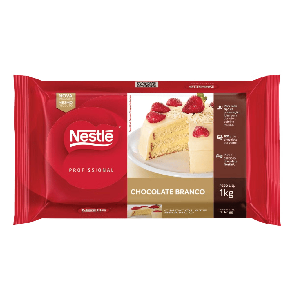 Barra de Chocolate Branco Nestlé 1kg | Shopee Brasil