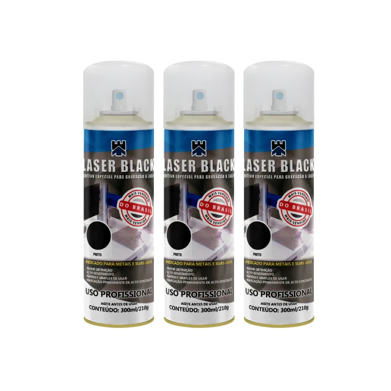 KIT C/ ADITIVO PARA GRAVAÇÃO A LASER 300ml/210g - LASER BLACK