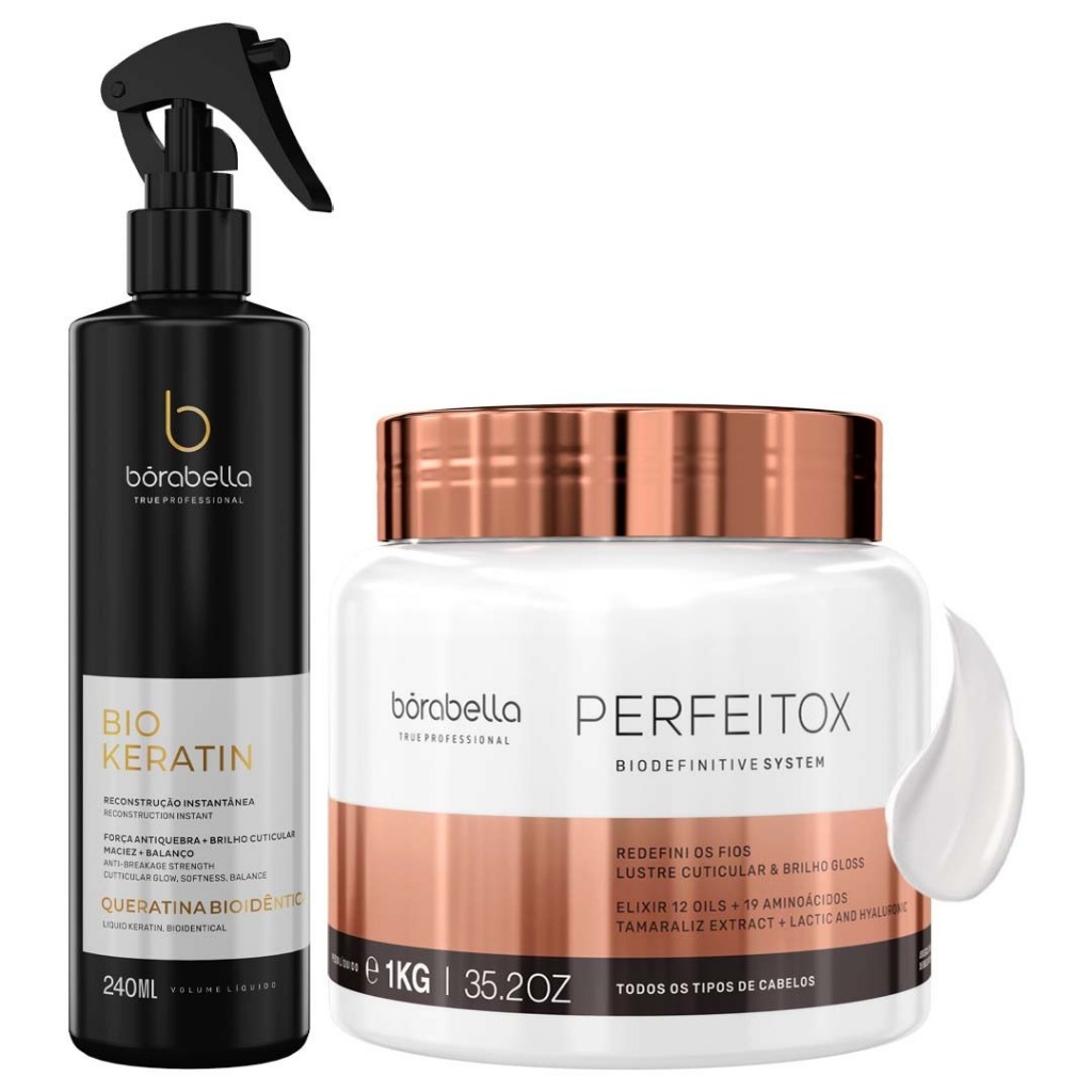 Traitement Kératine Borabella Perfeitox 1KG - Crème Lissante Professionnelle, Neuf Pour Tous Types De Cheveux