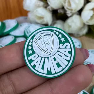 APLIQUE EMBORRACHADO ESCUDO VERDÃO 3CM PACOTE COM 10 UNIDADES