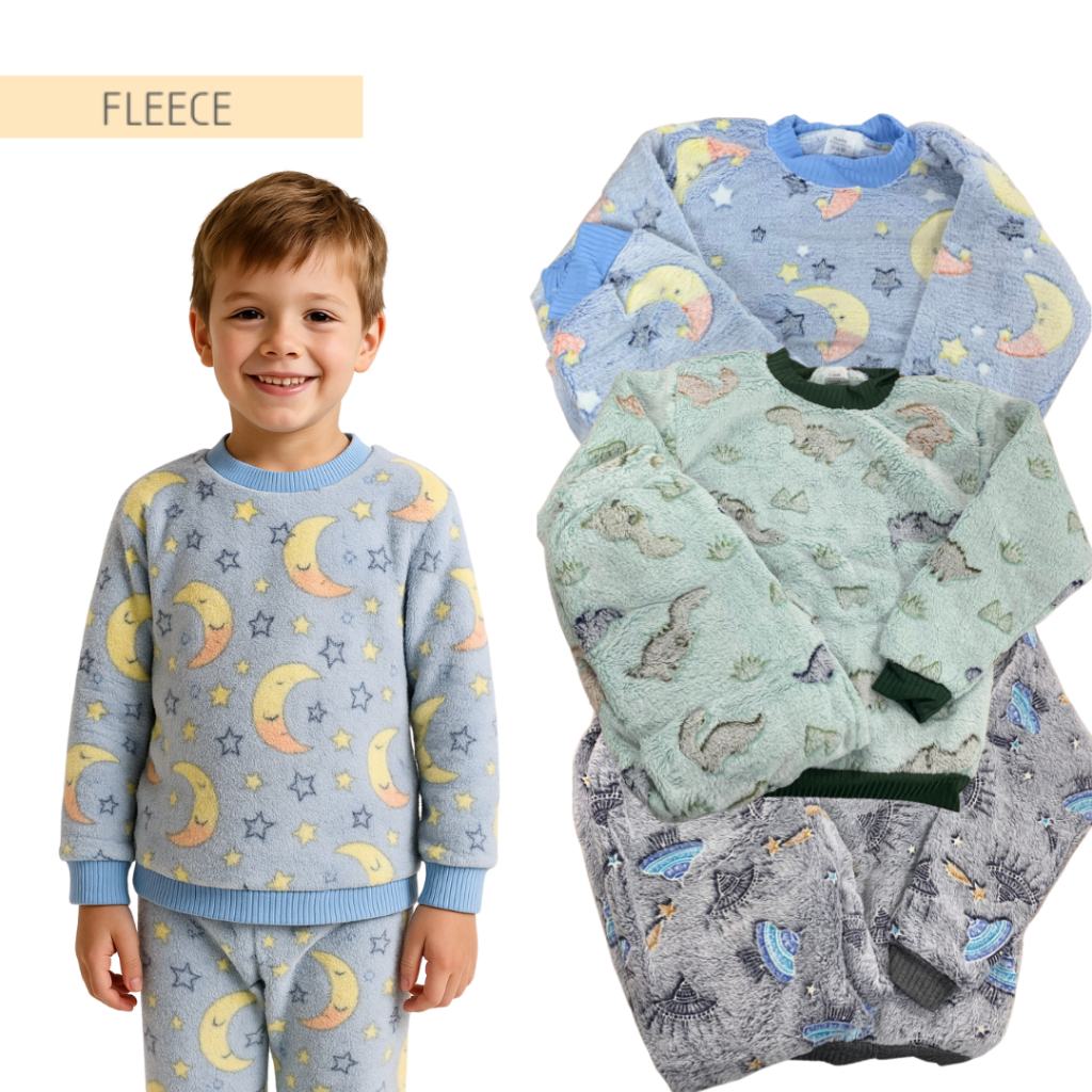 Conjunto Pijama Fleece Infantil 4/6/8 Blusa Calça Inverno Menino ...