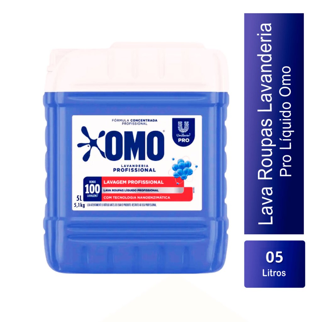 Lava roupas sabão liquido lavanderia pro omo 5L