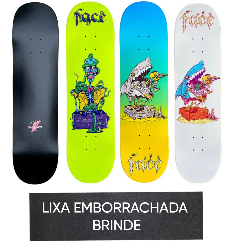 Shape Face Skate Maple 8.25 Canadense + Lixa Emborrachada | Shopee