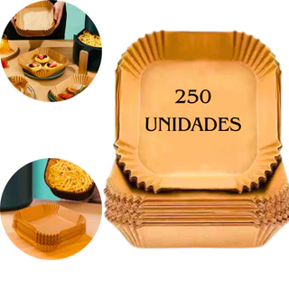 250 Formas Descartáveis Retangulares Airfryer Papel Forneável Antiaderente