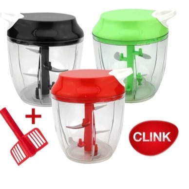 Processador Triturador Manual Alimento 5 Lâminas 900ml-CLINK