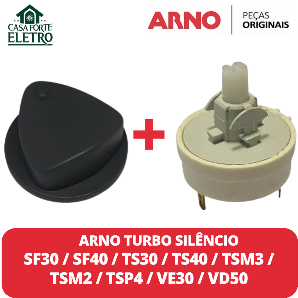Interruptor 3 Vel. e Botão Ventilador Arno Turbo Silêncio SF40 / SF30 ...
