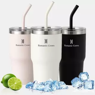 ROMANTIC CROWN Copo Térmico Inox Portátil 600ml Garrafa Térmica Inoxidável com Tampa e Canudo em Oferta na Shopee