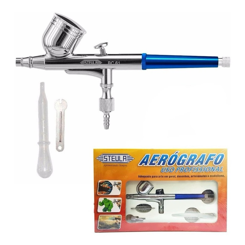 Aerógrafo profissional dupla ação STEULA BC61 Bico 0.3 mm 7 ML