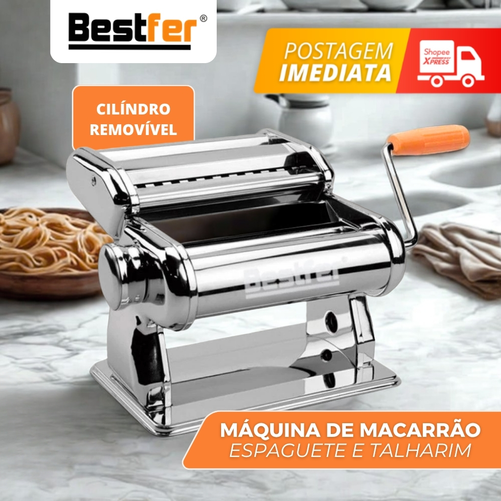 Máquina de Macarrão Massa Profissional Cilindro Removível In