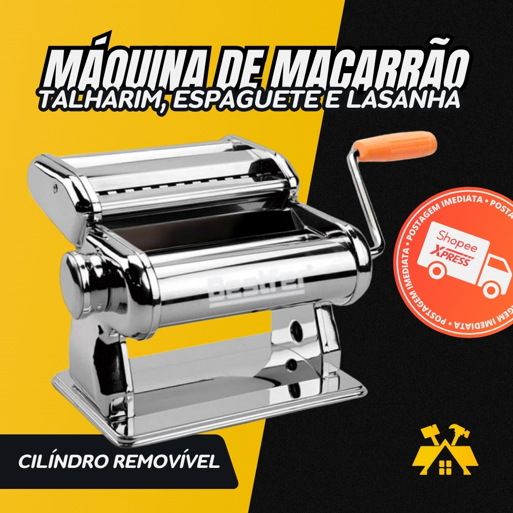 Máquina de Macarrão Massa Profissional Cilindro Removível In