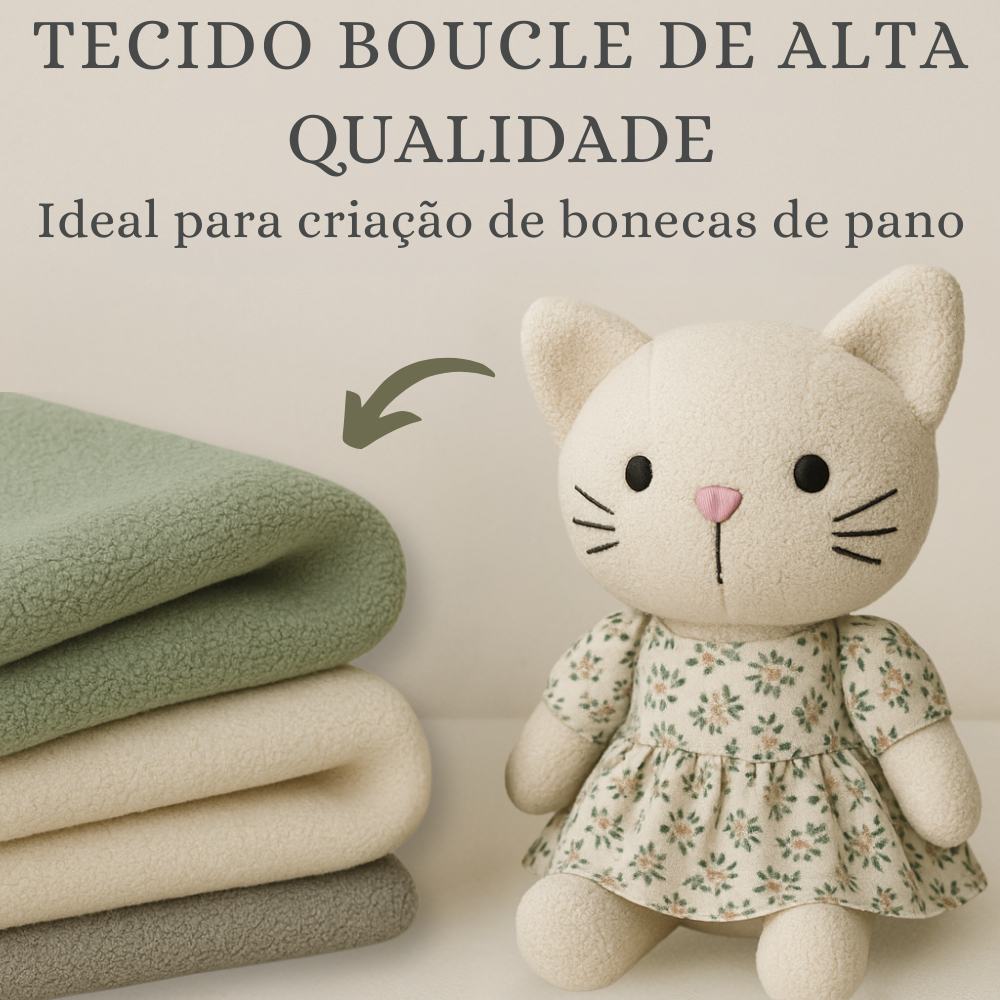 Tecido Boucle Para Boneca de Pano - Textura Sofistica Artesanal e ...