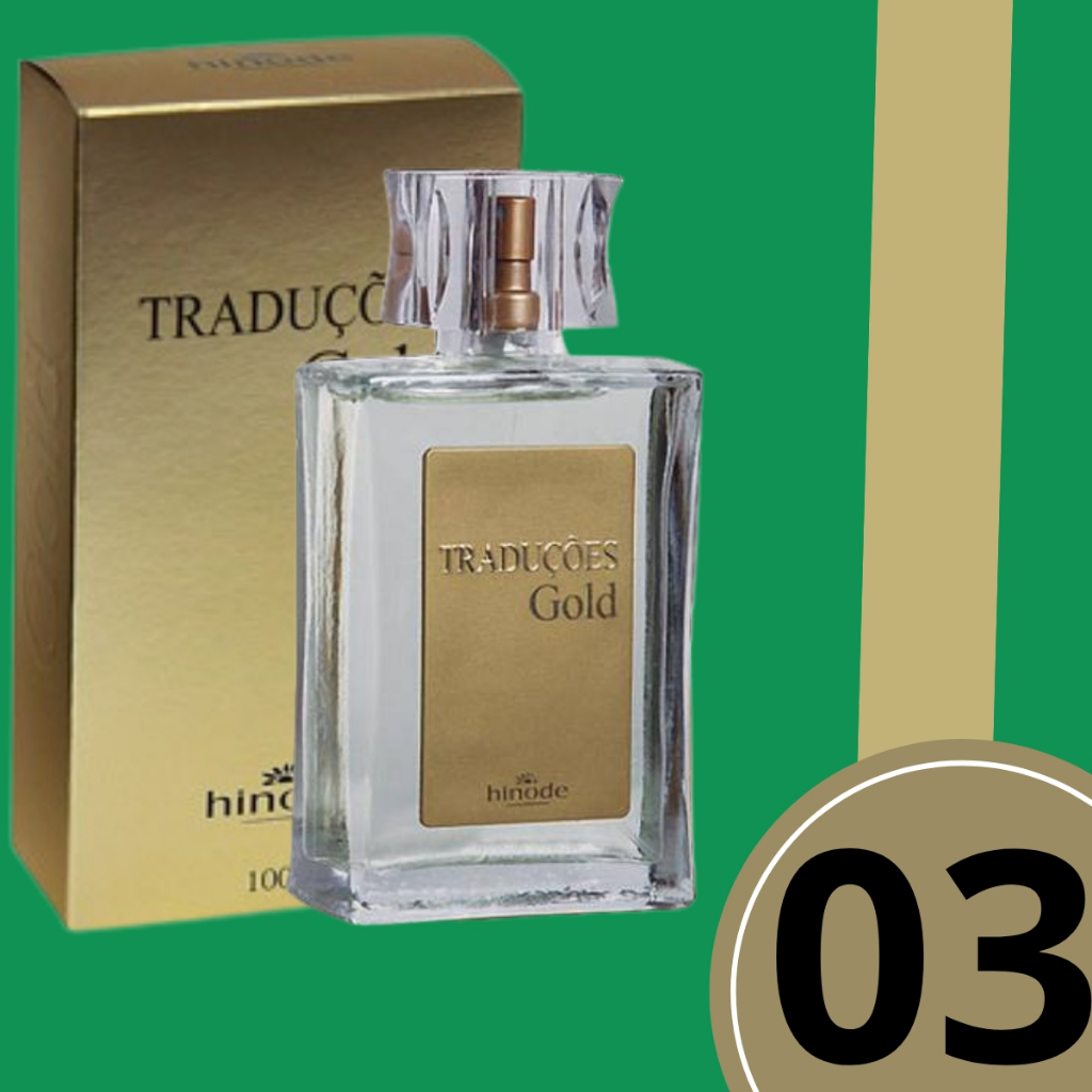 Perfume Masculino Gold Nº 03 ReferenciaTraduções Hinode 50ml - Nova Embalagem