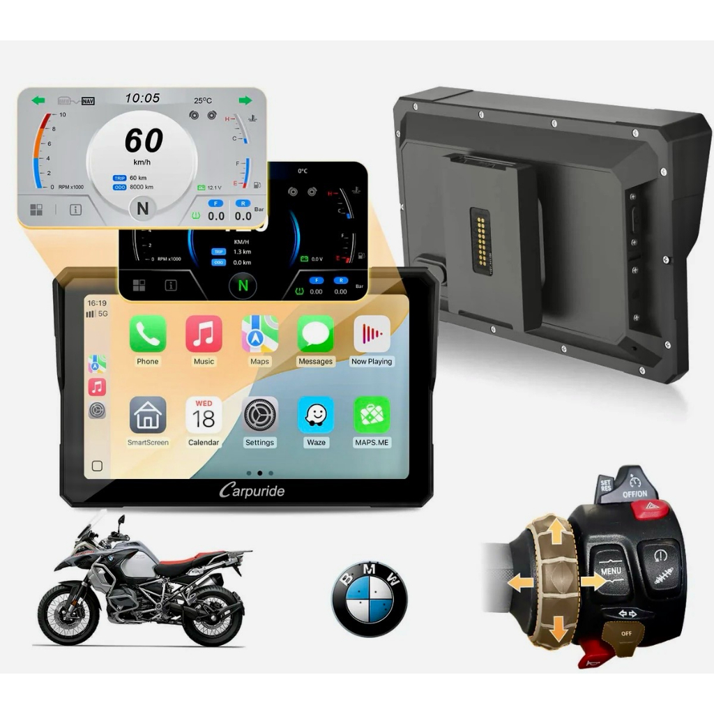 アクセサリー Carpuride 502 BMW Motorcycle Carplay Carpuride W502bs 5