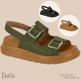 Papete Sandalia Plataforma Modare Feminina Casual Confortavel Resistente Fechamento em Velcro Fivela em Oferta na Shopee