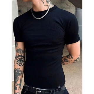 Camisa Americana Canelada Grossa Camisa Gringa Justa Masculina Slim Rapper Basica Estilo Americana