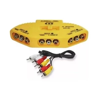 Chave Seletora de Audio Video RCA 3 saídas.