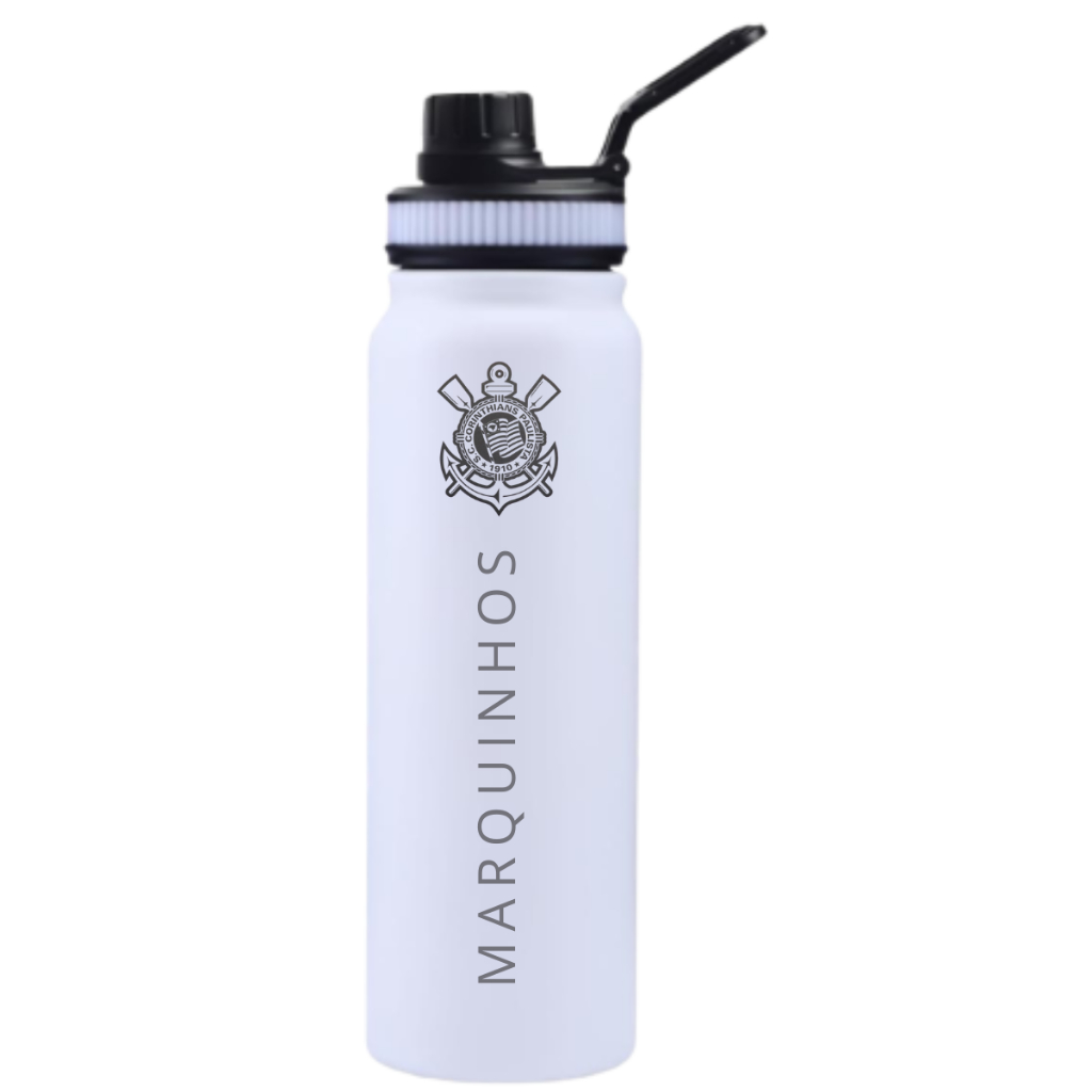 Garrafa Isotermica Térmica Inox 800ml Personalizada a Laser Desenhos Nomes Signos Profissões Time