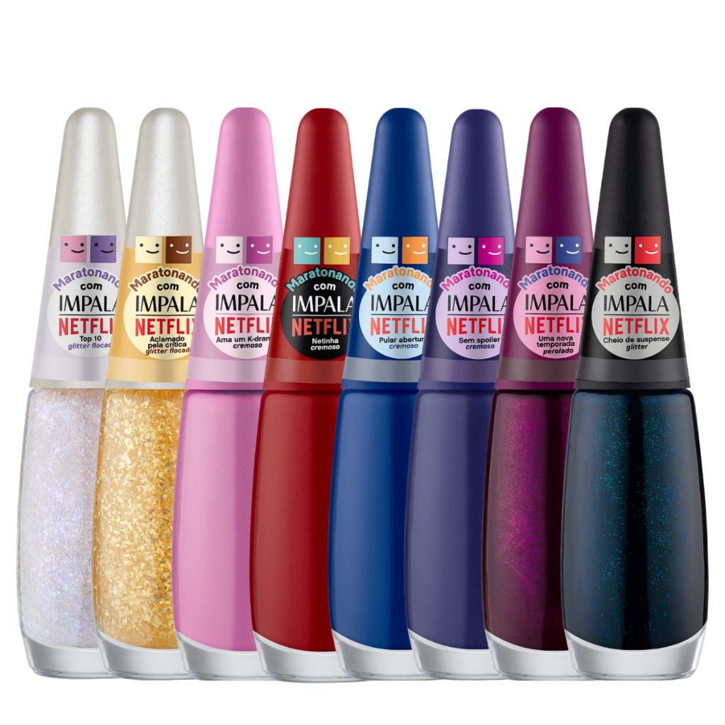 Kit de Esmaltes Impala Nova Coleção Maratonando com Netflix Lançamento ...