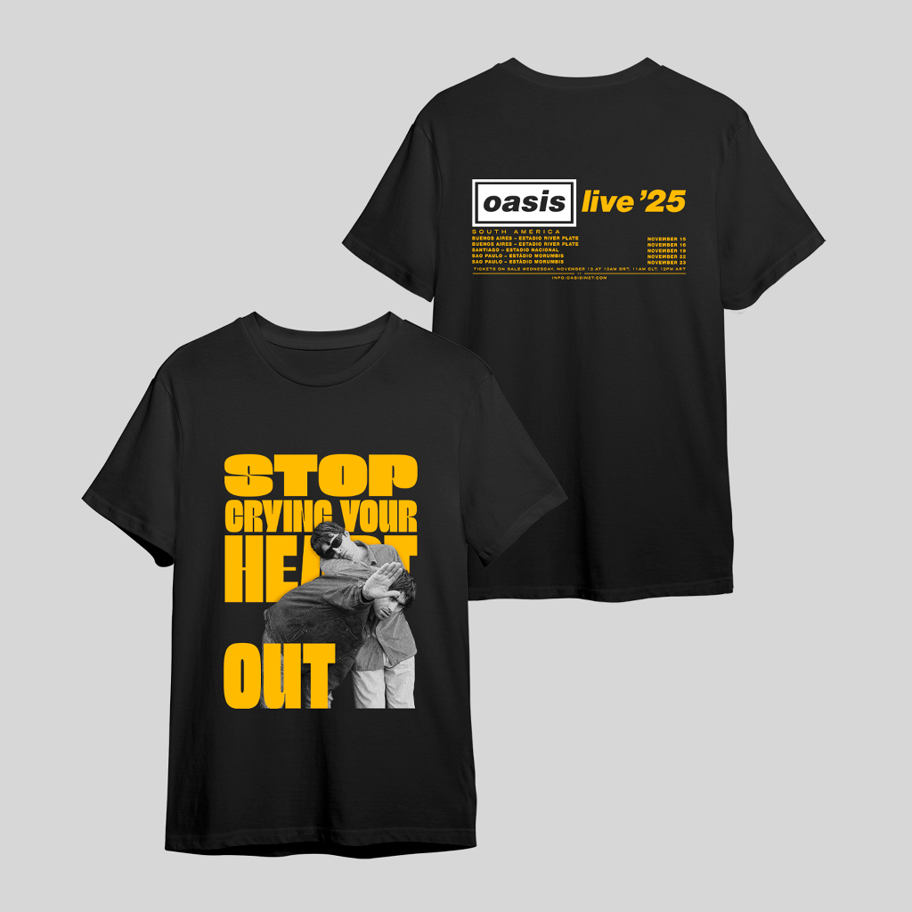 Camiseta Oasis World Tour Live 25 Stop Crying Your Heart Out