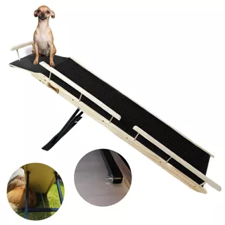 Rampa Escada Pet Até 15kg - 48 à 75 de altura Antiderrapante - Para camas altas - Com Grades - Top Plus Elite 150