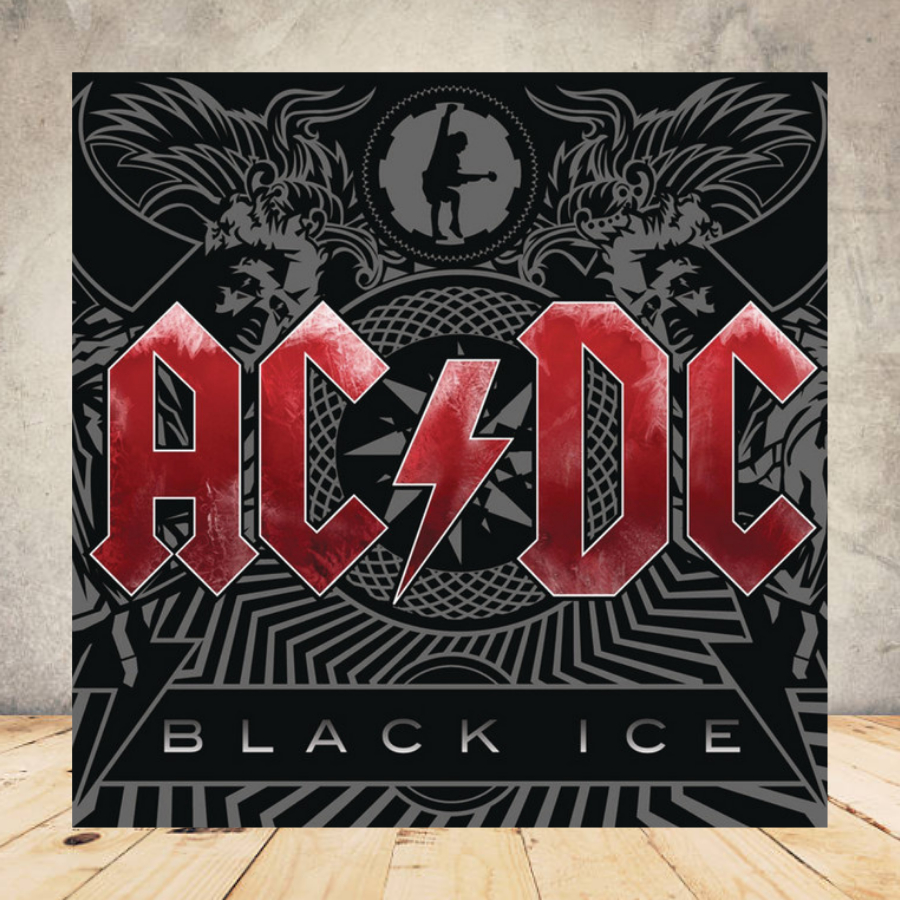 Quadro Placa Decorativa ACDC Black Ice AC/DC Albuns de Rock quadrado ...